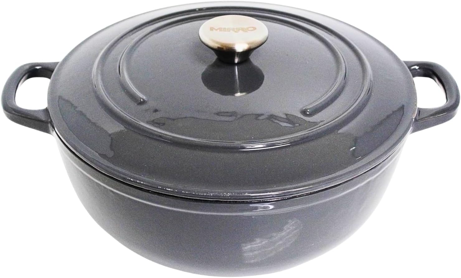 MIRRO 4.8qt Cast Iron Enamel Dutch Oven, Gray