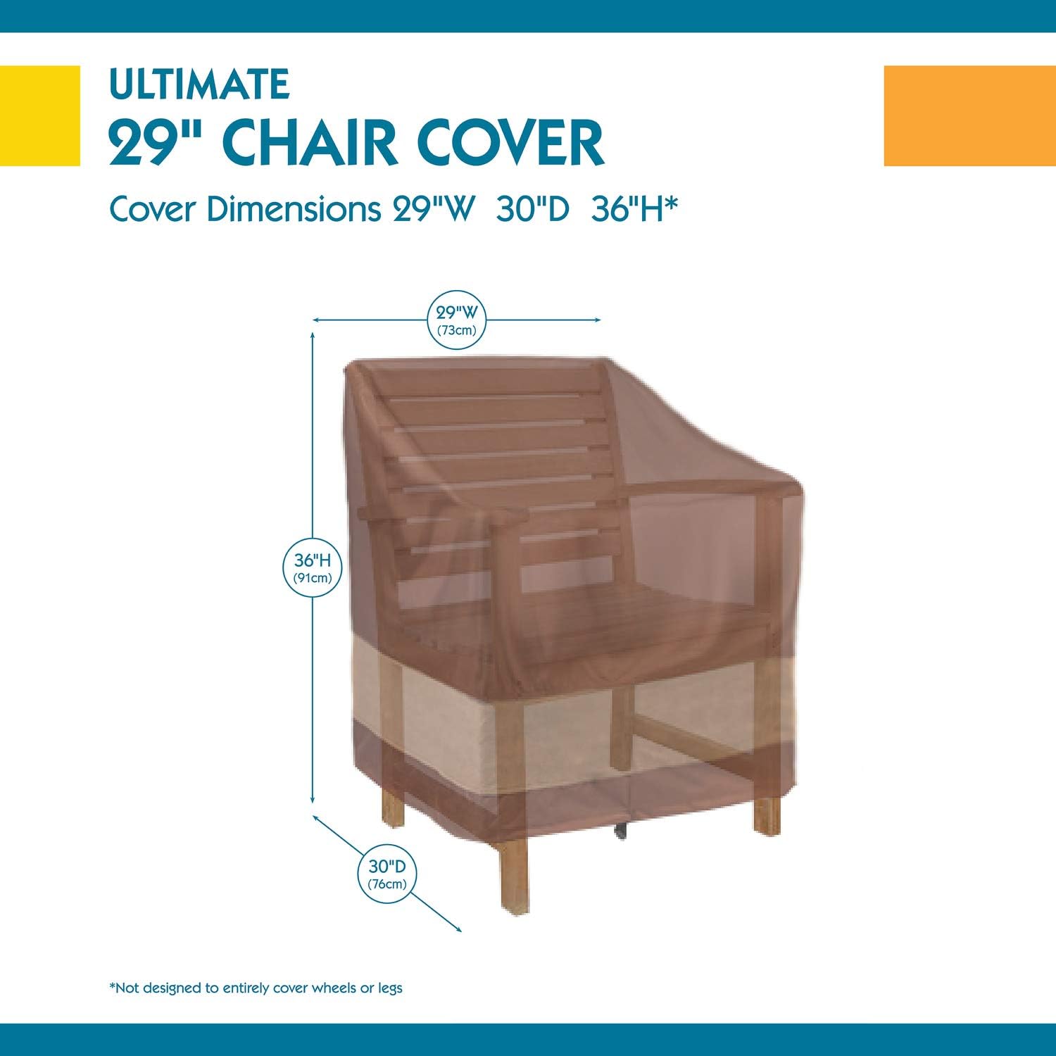 DUCKCOVERS Ultimate Waterproof 36 Inch Patio Chair Cover, Outdoor Chair Covers