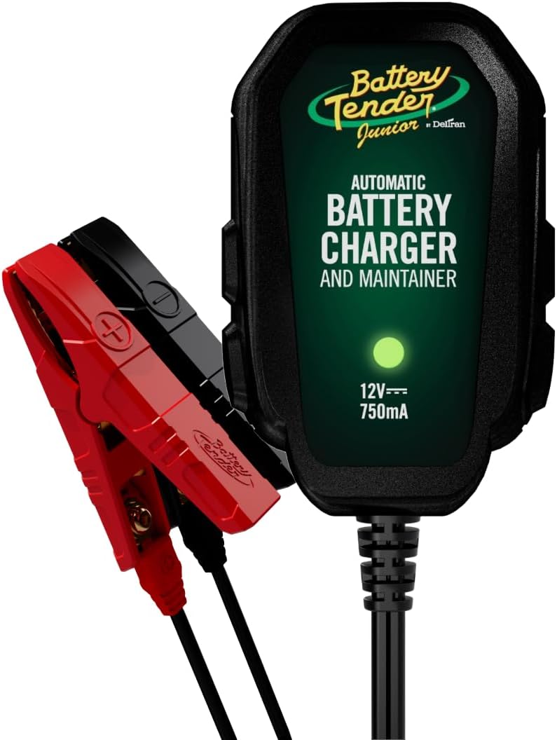 Battery Tender Junior 12V, 750mA Charger and Maintainer: Automatic 12V Powersports for Motorcycle, ATVs