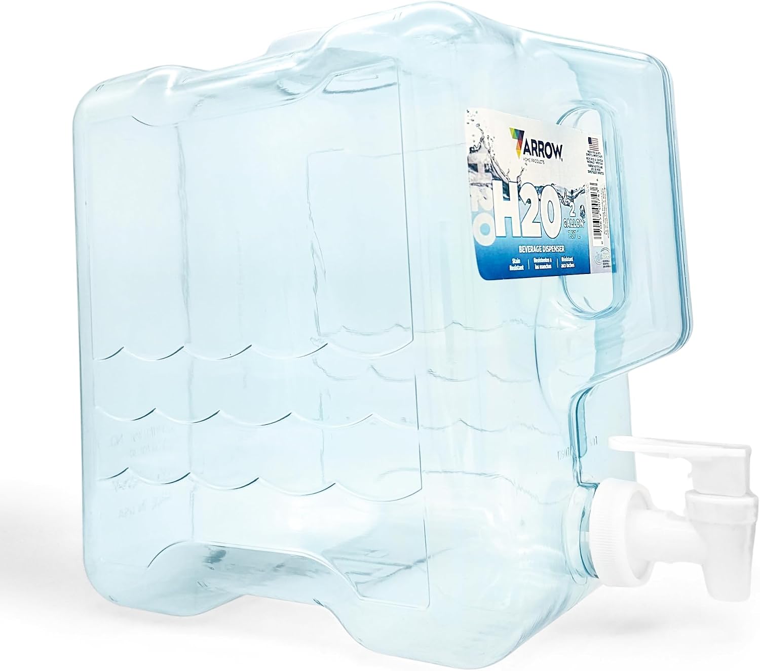 Arrow Home Products 2 Gallon Drink Dispenser for Fridge - Plastic Beverage Dispenser with Spigot for Easy Dispensing - BPA Free Plastic - Convenient