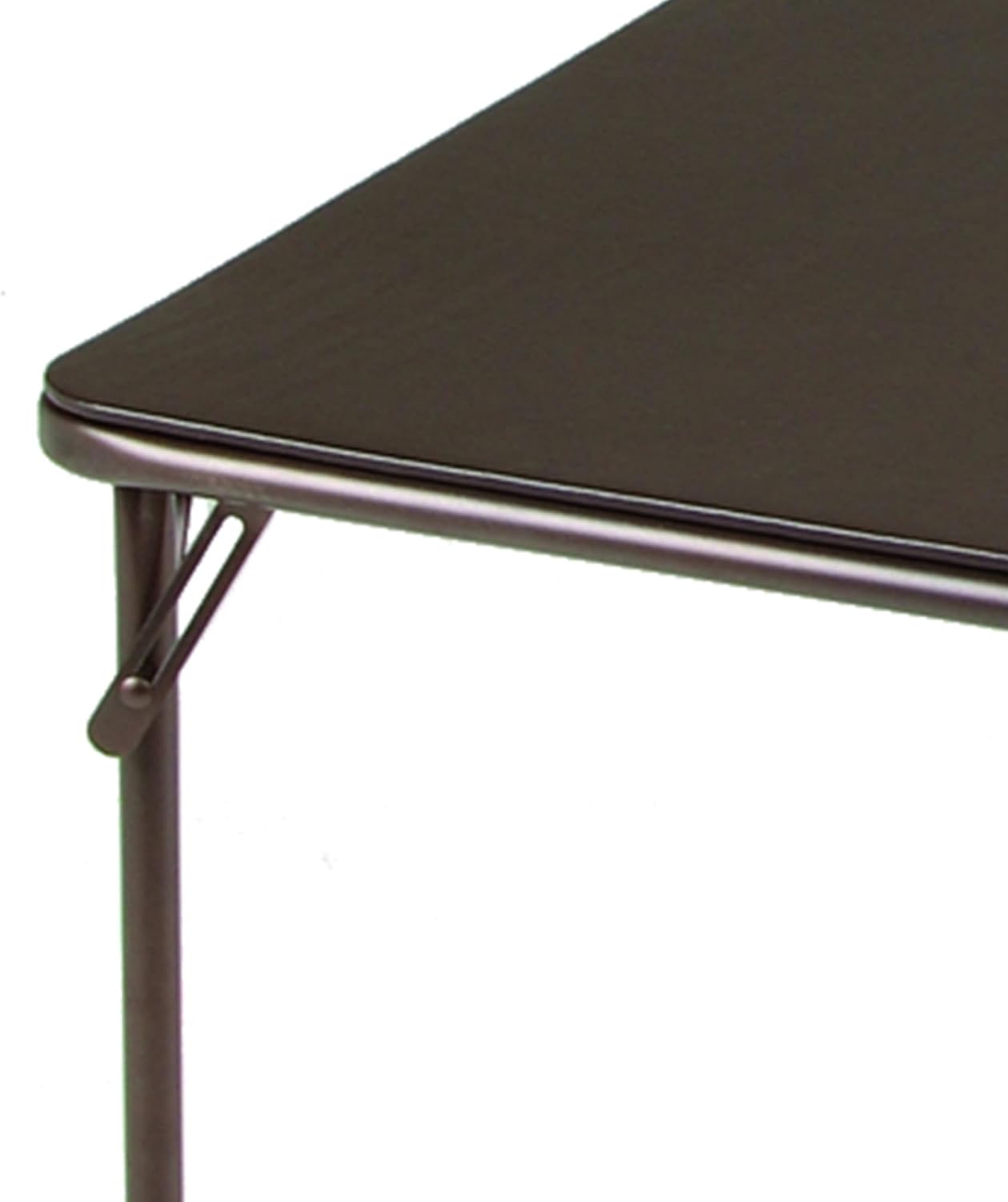 Sudden Comfort 34 by 34 Inch Portable EZ Slide Leg Lock Square Metal Padded Vinyl Top Folding Dining Card Table in Buff Tan