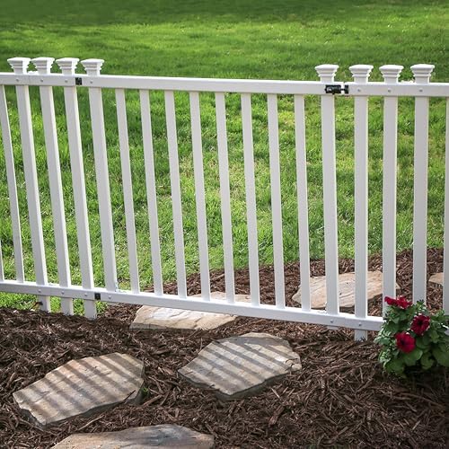 Zippity Baskenridge Picket Gate, White Vinyl DIY No Dig Kit | 3ftH x 4.2ftW, 1 Gate, ZP19038