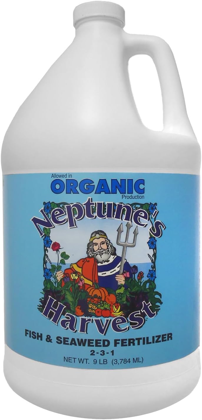 Neptune's Harvest Fish & Seaweed Liquid Fertilizer (2-3-1) - 1 Gallon Bottle - Plant Food for Garden - Indoor & Outdoor Organic Plant Fertilizer for