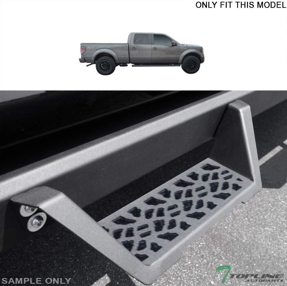 7422443794767 Compatible with 2015-2026 Ford F150 SuperCrew / 2017-2026 F250 F350 F450 F550 Superduty Crew Cab Matte Black Steel Modular Drop Step