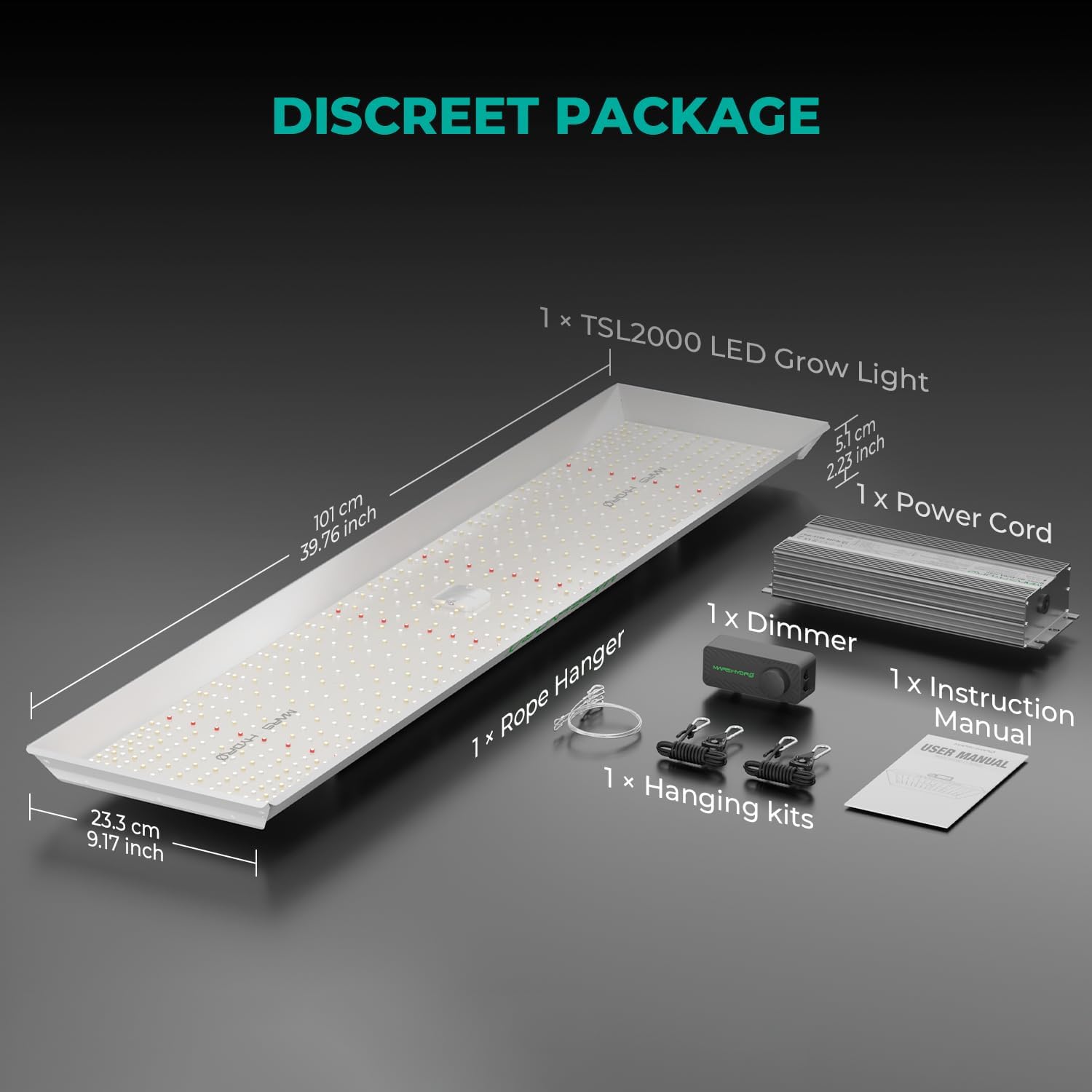 MARS HYDRO 100W TS600 2x2ft Dimmable LED Grow Lights for Indoor Plants