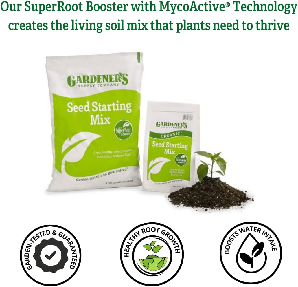 Gardeners Supply Company SuperRoot Booster Seed Starter Mix | Promotes Strong Roots & Boost Plant Growth | High Nutrients Plant Food for Seed