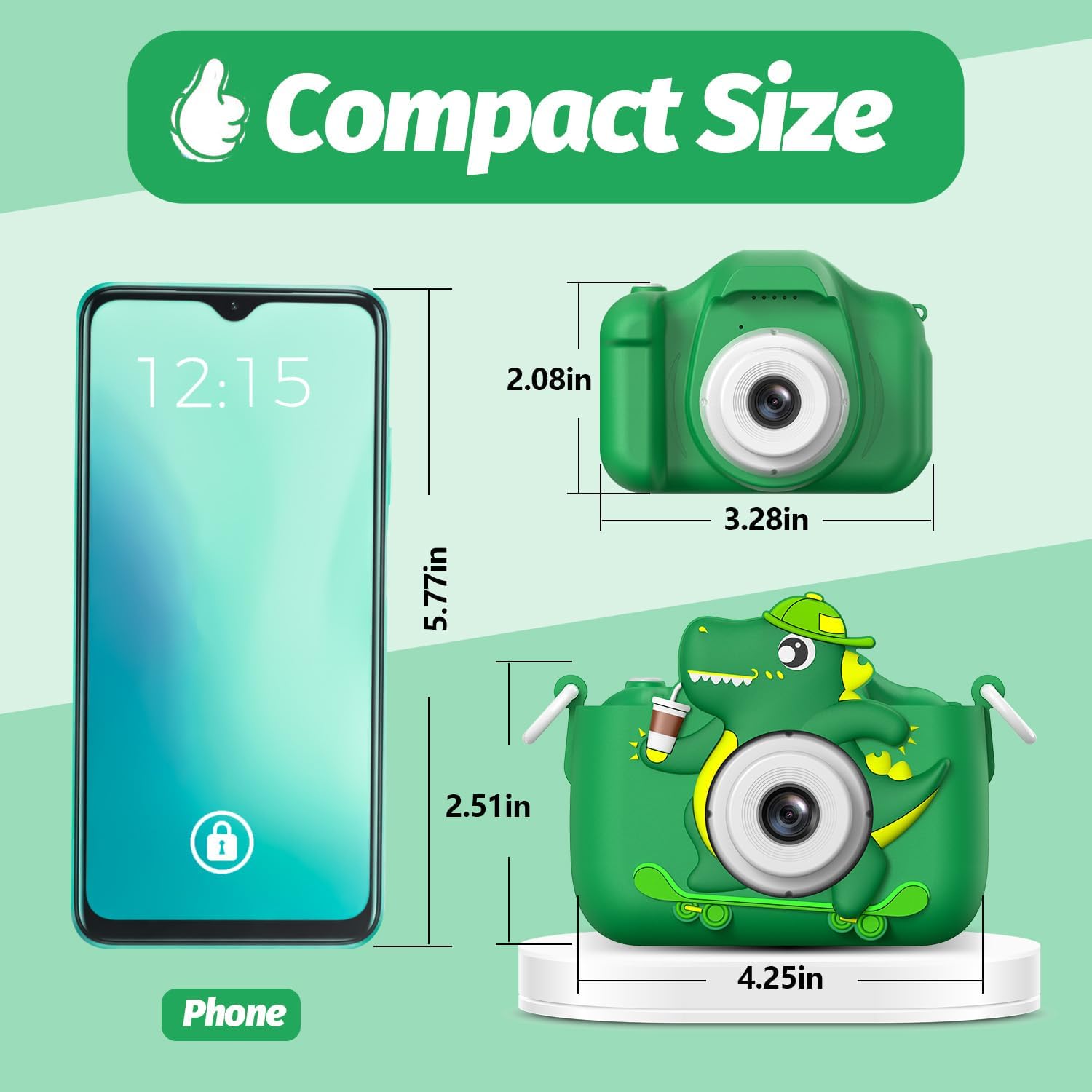 Goopow Kids Camera Toys for 3-8 Year Old Girls Boys,Children Digital Video Camcorder Camera with Cartoon Soft Cover, Best Chritmas Birthday Festival Gift for Kids