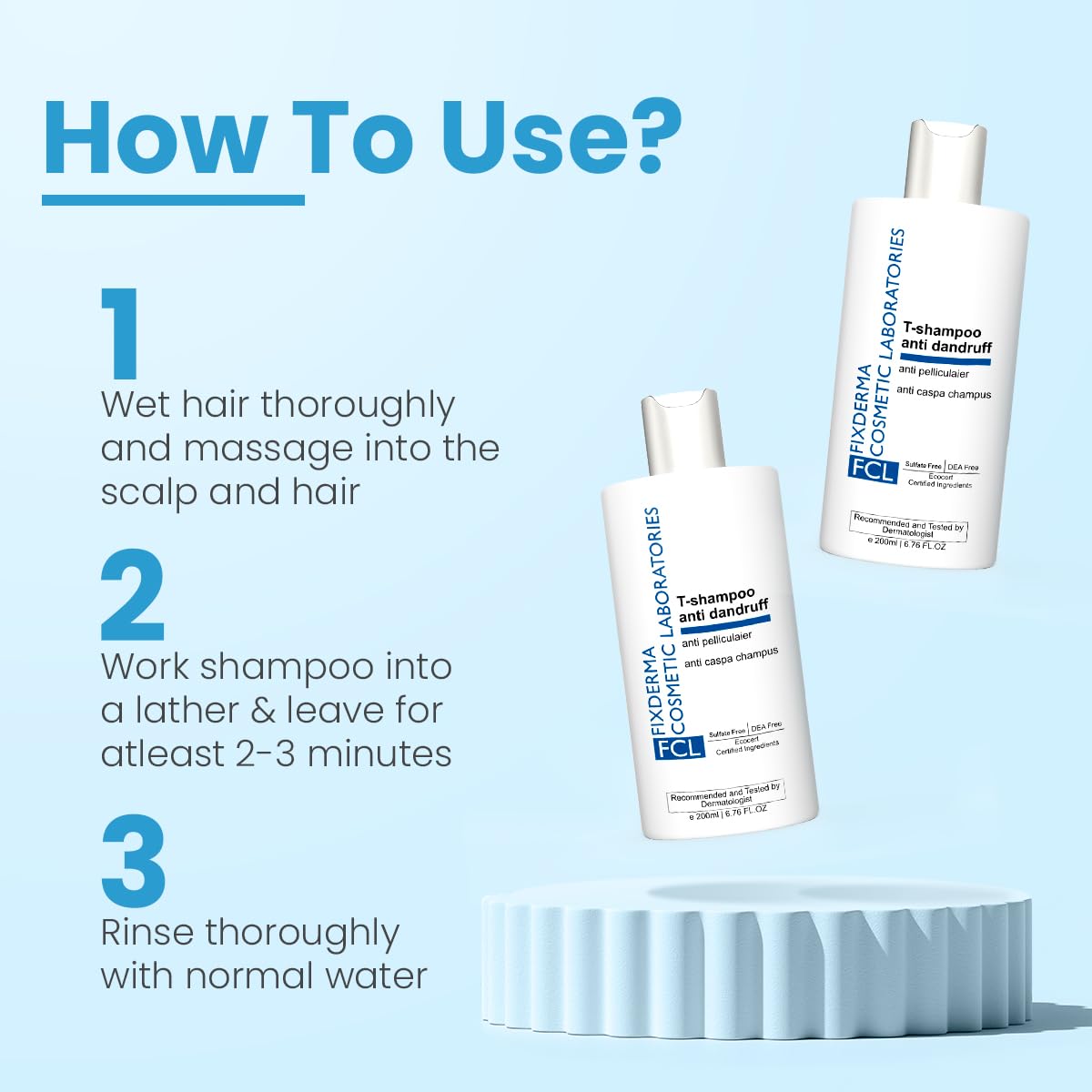 FCL 2% Salicylic Acid T-Shampoo with 1% Tea Tree Oil | Dandruff Shampoo