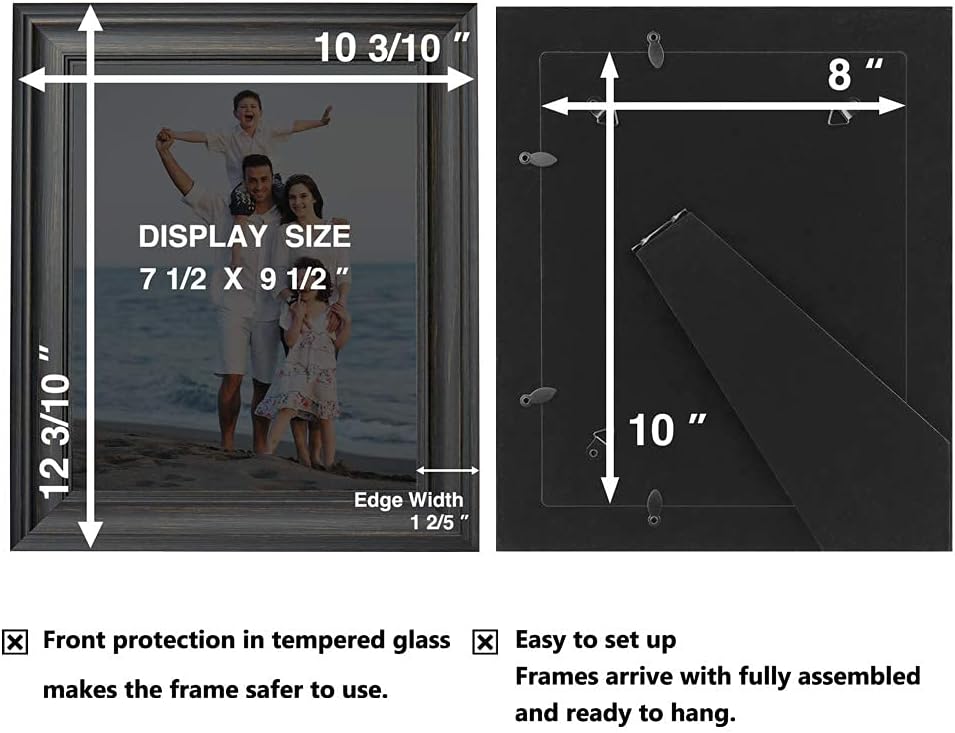 LaVie Home 8x8 Picture Frames (1 Pack, Gold) Square Photo Frame Set with High Definition Glass for Wall Mount & Table Top Display