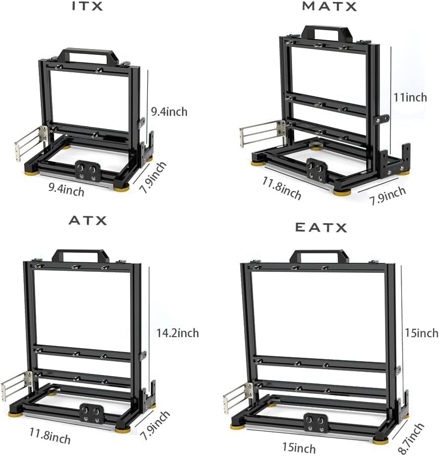 DIY Aluminium Pc Open Case Computer Chassis Test Bench Support Water Cooling Support Server Chassis Support Itx Matx ATX Eatx (2.M-ATX)