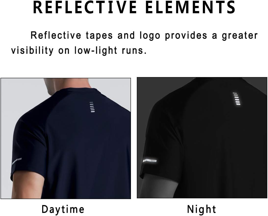 THE GYM PEOPLE Men's Cooling Running Shirts Ice Silk UPF 50+ Workout Tshirt
