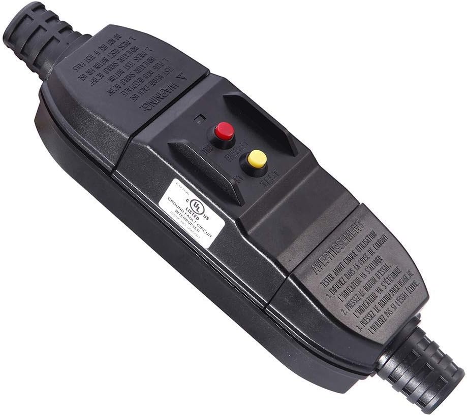 Webber Pro-Series Safety Extension Cable NEMA 5-15P Plug to in-Line GFCI with Illuminated “Triton” Locking Triple Receptacles 2.5'. Webber