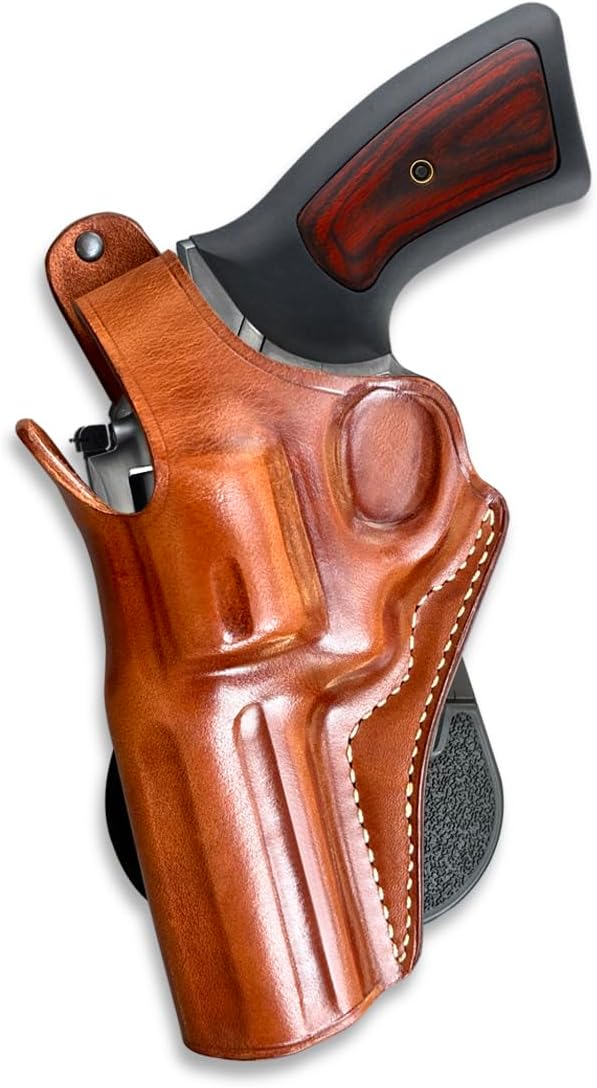 Masc Premium Leather OWB Paddle Holster for with Thumb Break Fits, GP-100 4.2-inch, Brown #1033#