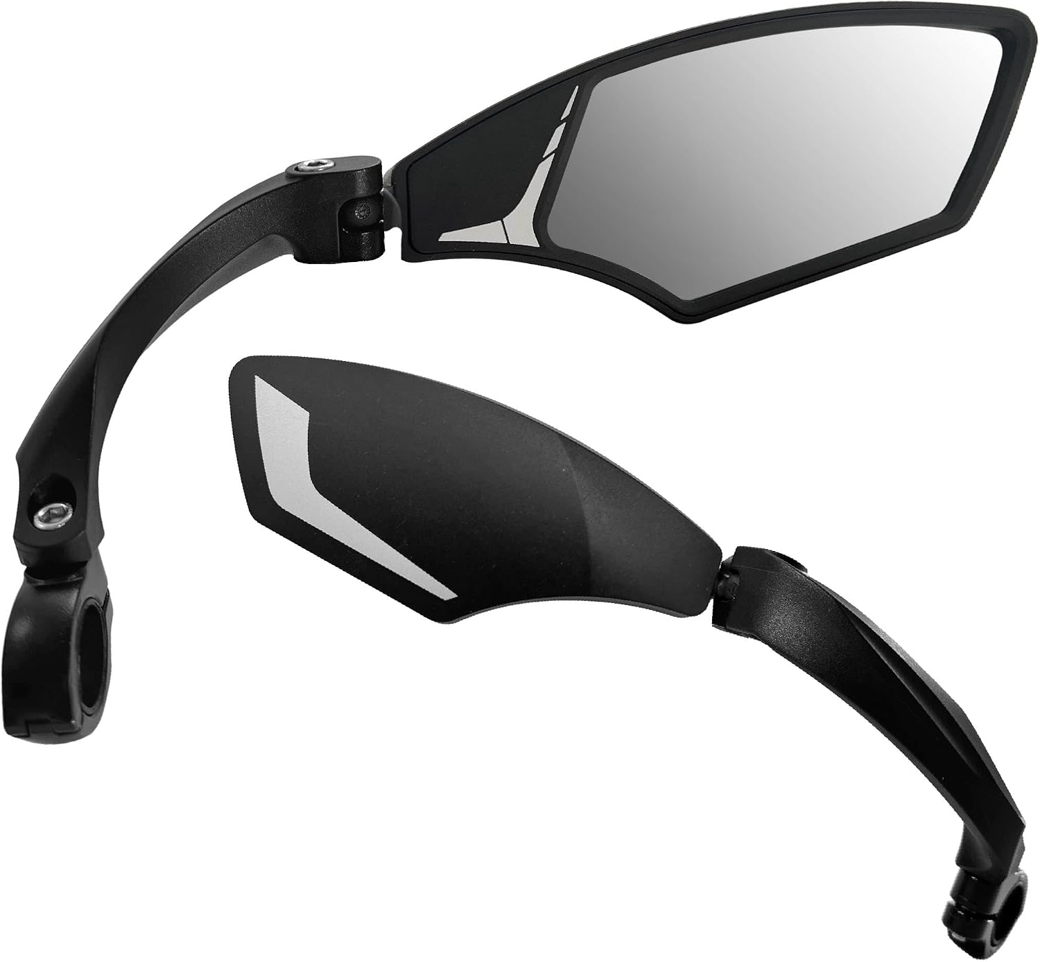 Hafny Handlebar Bike Mirror – HD Glass, Wide Angle, Adjustable 360° Rear View – Shatterproof, Anti-Glare, Premium, MTB, E-Bike, and Commuter Cycling Safety, HF-MR095 (Silver Left)