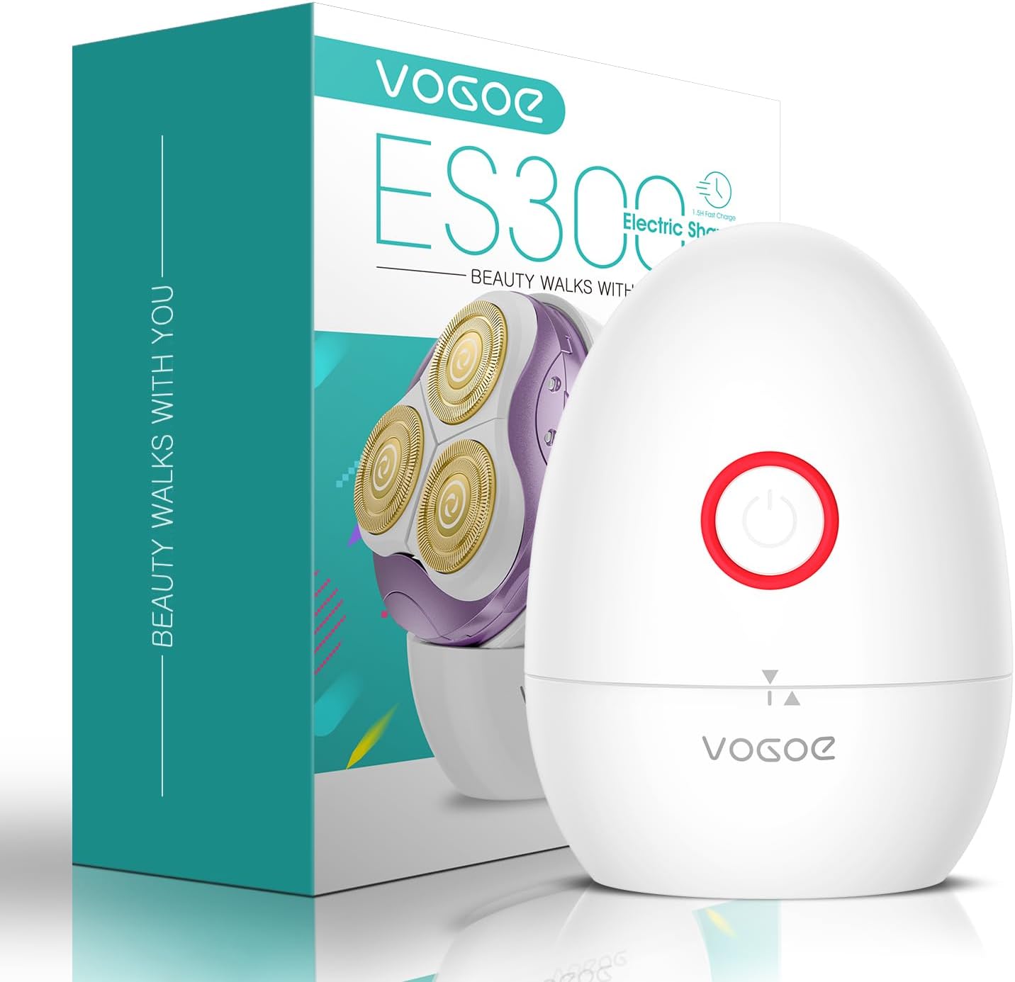 VOGOE Electric Shaver for Women, 3D Floating Blade Rotary Razor, ES300