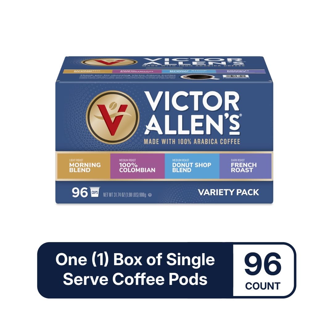 Victor Allen's Coffee Donut Shop Blend, Medium Roast, 80 Count, Single Serve Coffee Pods for Keurig K-Cup Brewers | 100% Arabica beans, Compatible with all K-Cup brewers, Kosher-OU (Pareve), 90-150mg caffeine per serving