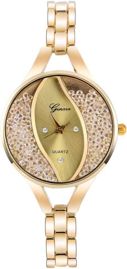 Women's Diamond Wristwatch Bangle Bracelet Jewelry Set Analog Quartz Wrist Watch for Ladies