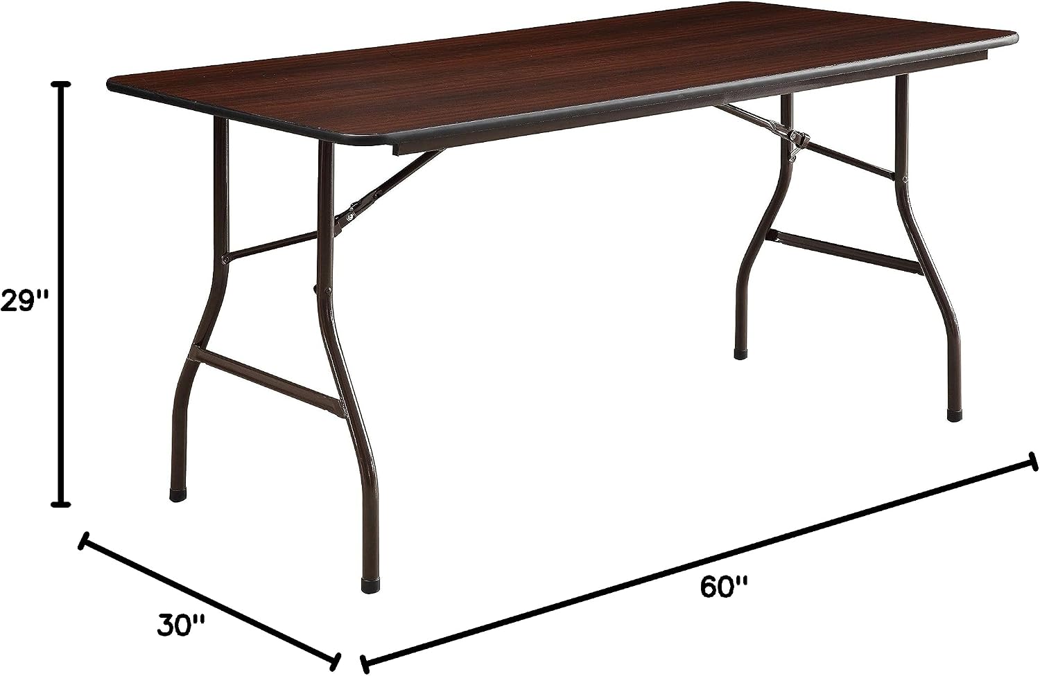 Lorell Folding Table, 60 by 30 by 29-Inch, Mahogany