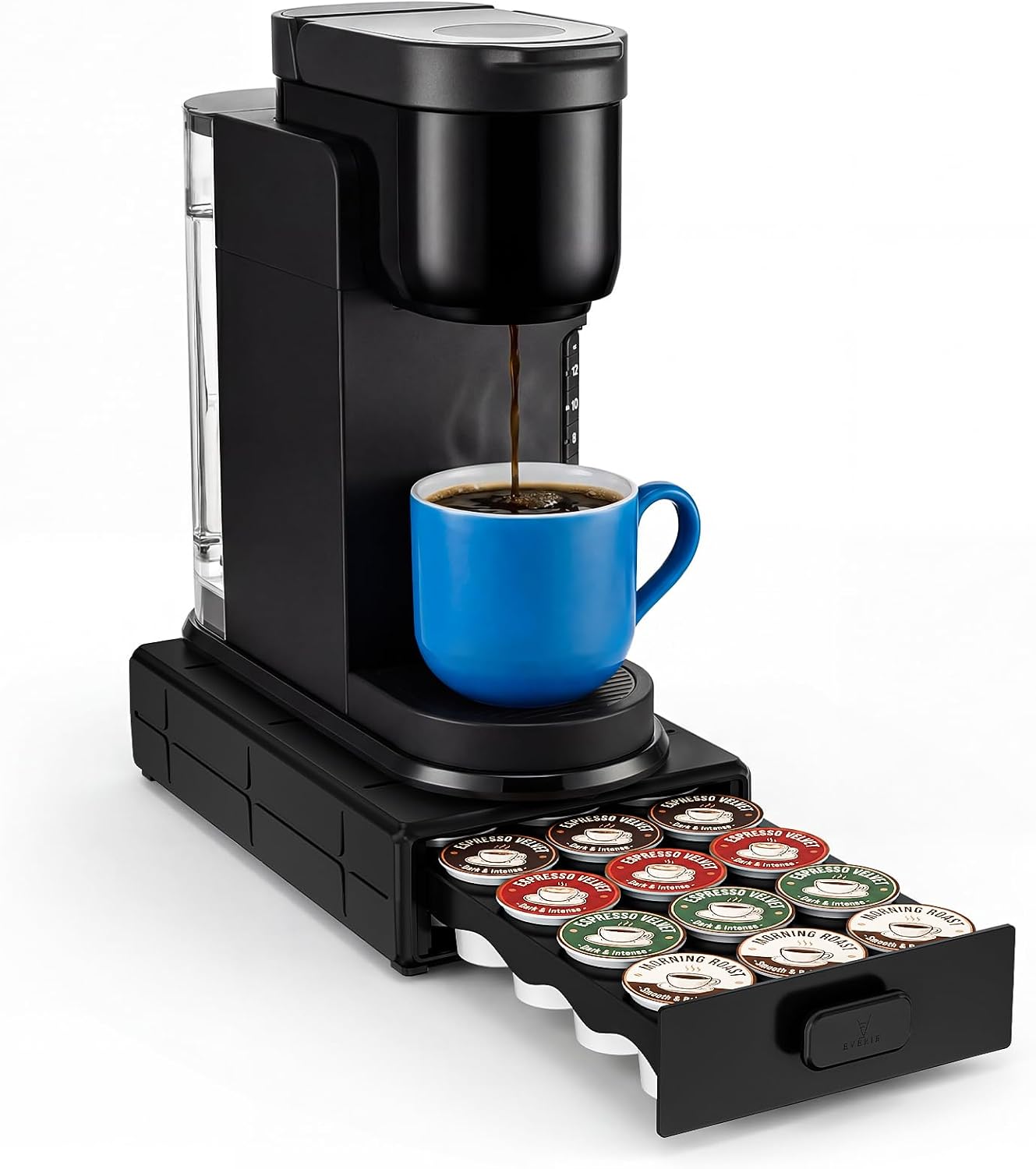 EVERIE Coffee Pod Organizer Drawer for Keurig K-Cup Pods, Holds 18 Pods - Compact, Easy-Access Design with Smooth Glide