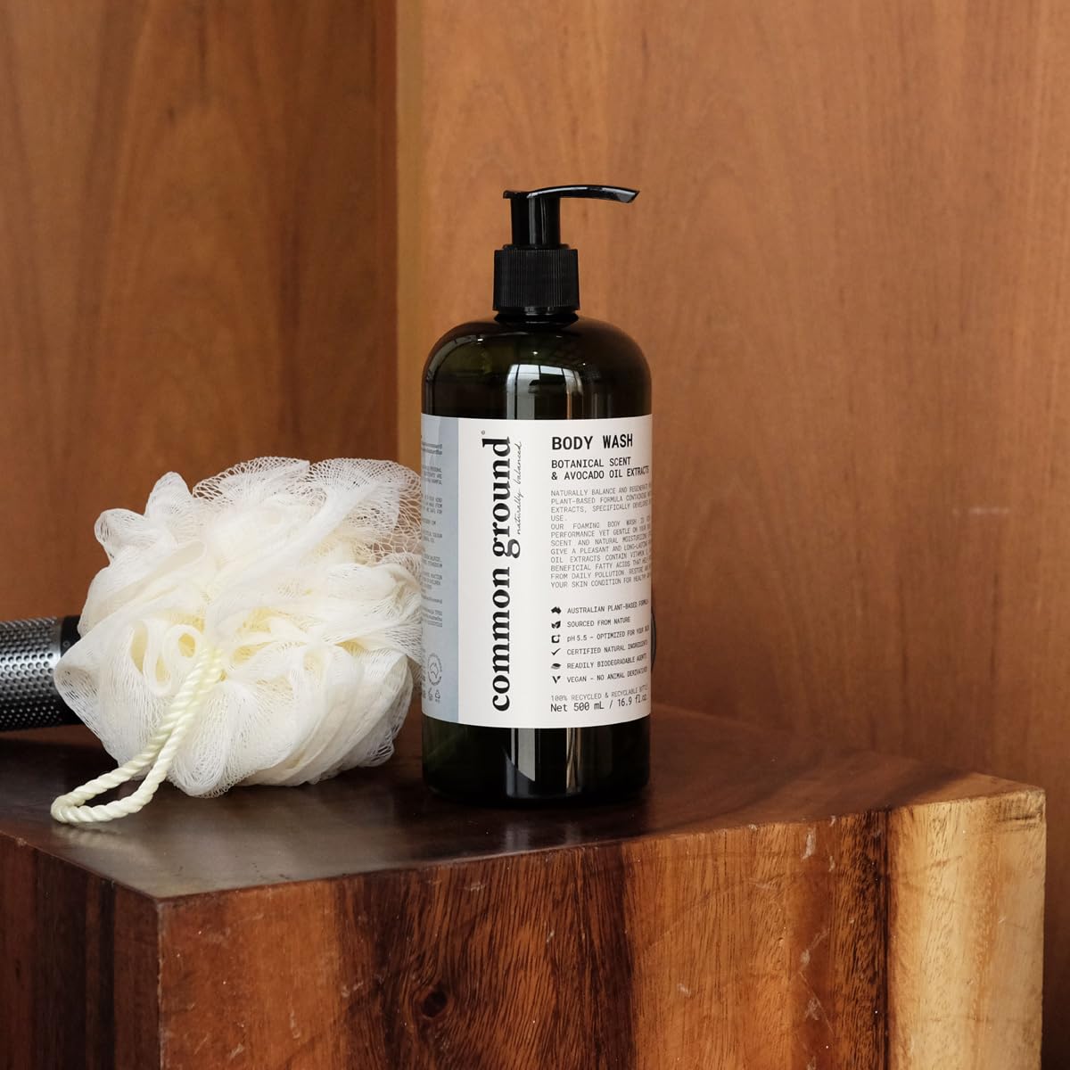 COMMON GROUND Natural Body Wash - Paraben & Cruelty Free, Vegan, Plant-Based, Botanical Freesia Scent & Avocado Oil Extracts - All Skin Types