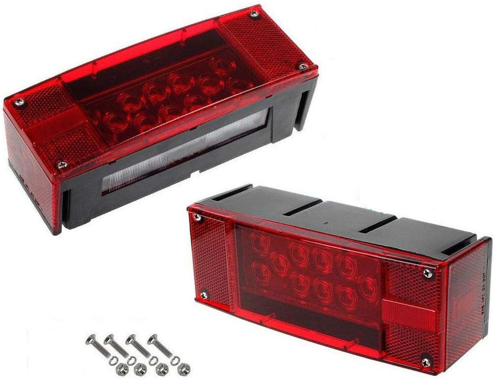 Left+Right/over 12 LED super diodes for each light/AUTO 2PCS 12V LED Submersible Low Profile Rectangular Trailer Lights
