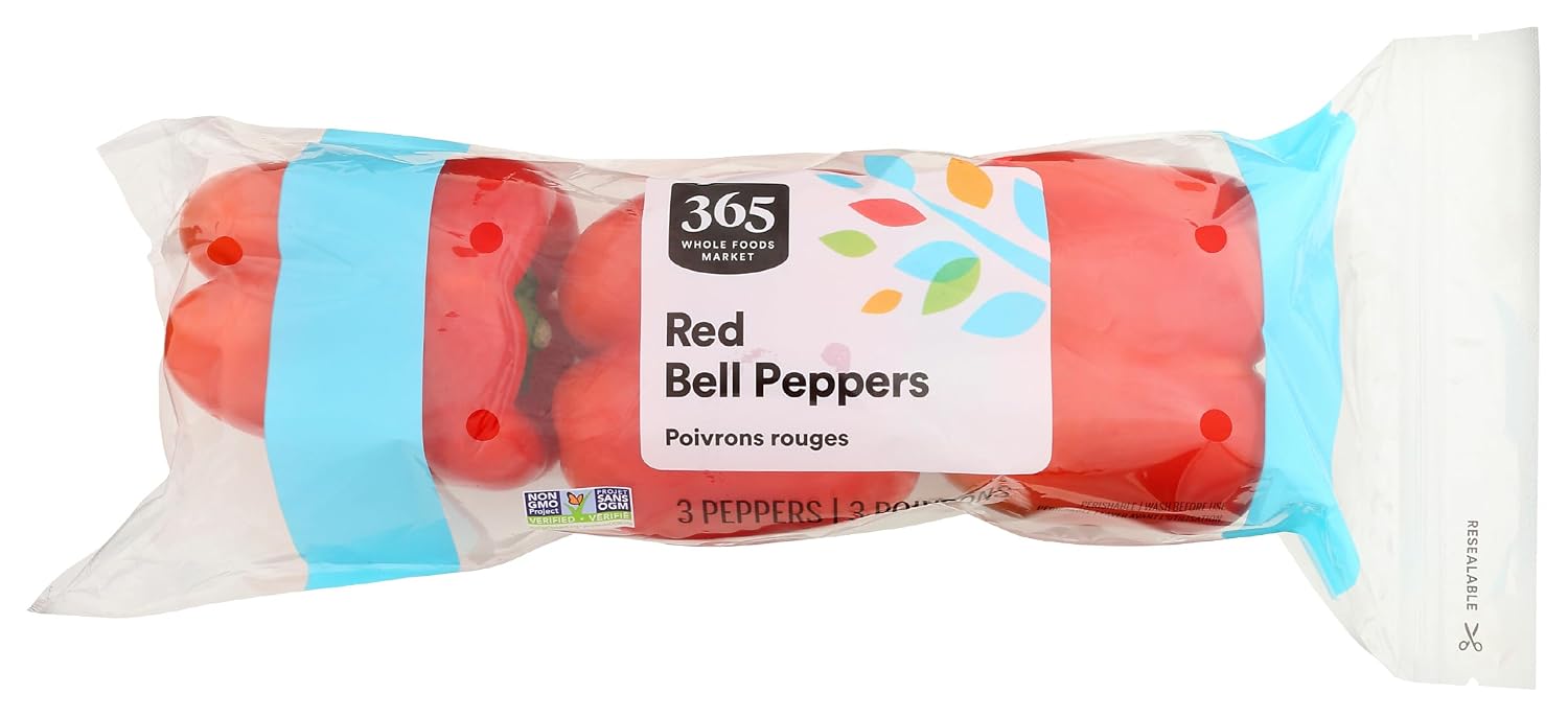 Red Bell Peppers Conventional Sourced For Good, 3 Count