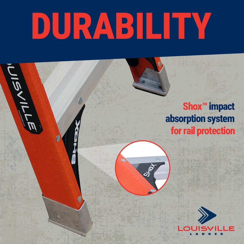 Louisville Ladder 12-Foot Fiberglass Step Ladder, 375-Pound Load Capacity, Type IAA, FS1312HD