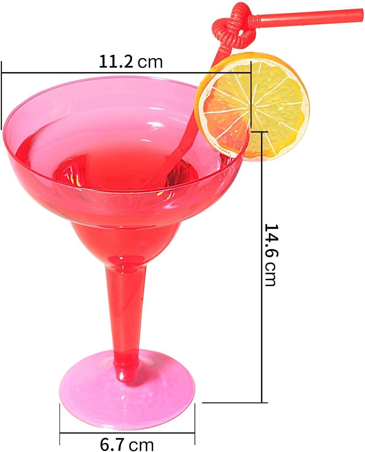 supernal 36pcs Neon Plastic Margarita Glasses Bulk
