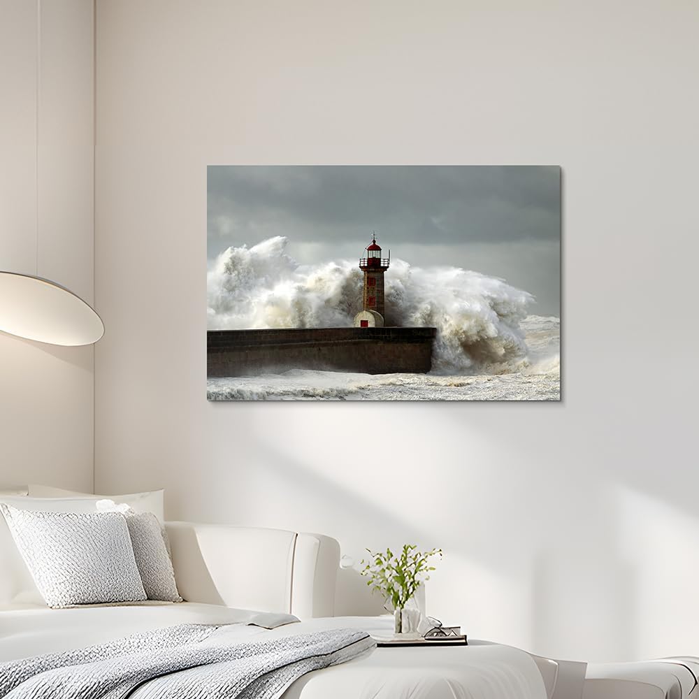 Hardy Gallery Ocean Wave Canvas Wall Art Coastal Decor 16x11 Inch