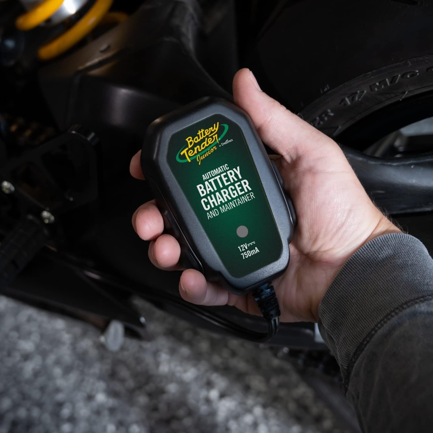 Battery Tender Junior 12V, 750mA Charger and Maintainer: Automatic 12V Powersports for Motorcycle, ATVs