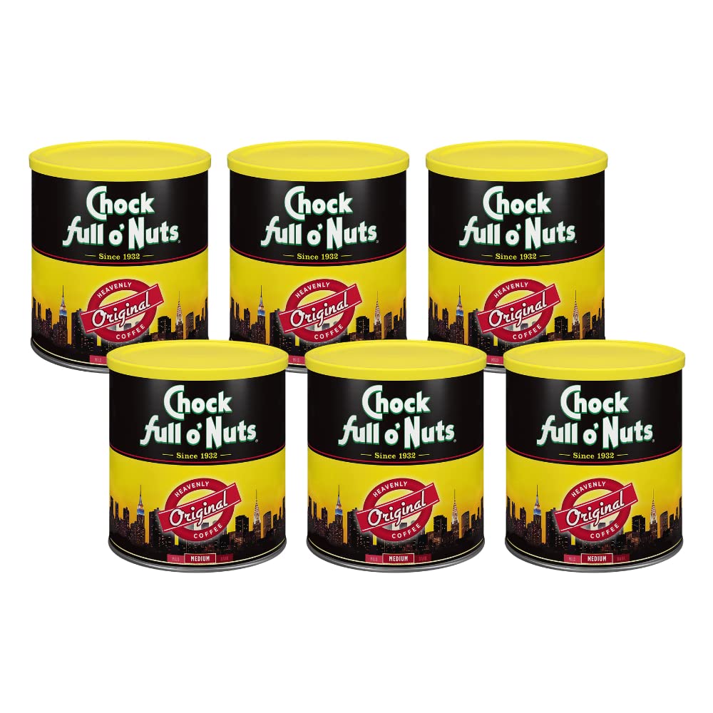 Chock Full o' Nuts French Roast Ground Coffee – Premium Beans in Recyclable Steel Can – Rich Flavor & Aroma, Dark Roast – Perfect for Drip, Pour-Over, Percolator – 26 Oz Can