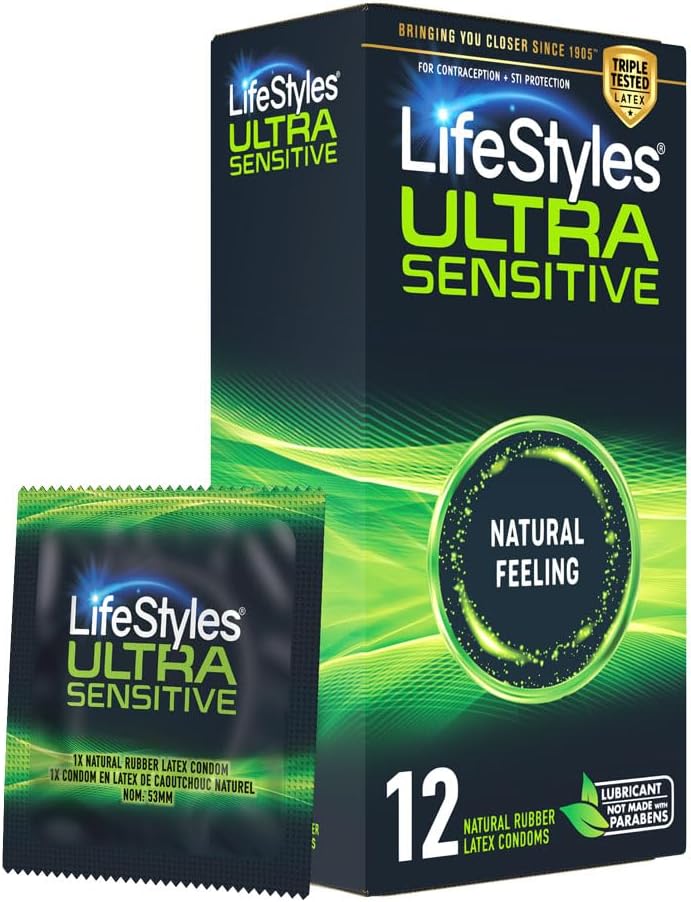 LifeStyles Ultra Sensitive Natural Feeling Lubricated Latex Condoms, 40 Count