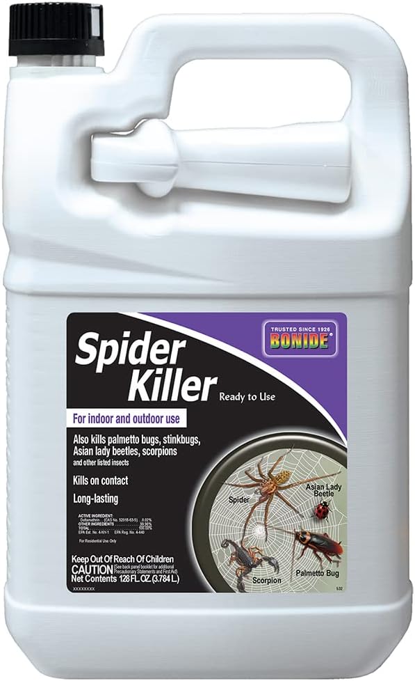 Bonide Spider Killer, 128 oz Ready-to-Use Spray for Indoors & Outdoors, Long Lasting Formula Kills on Contact