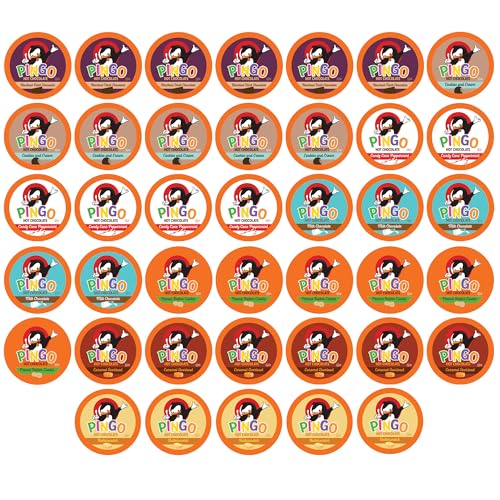 Pingo Hot Chocolate Pods for Keurig K-Cup Brewers, Assorted Cocoa Variety Pack, 40 Count