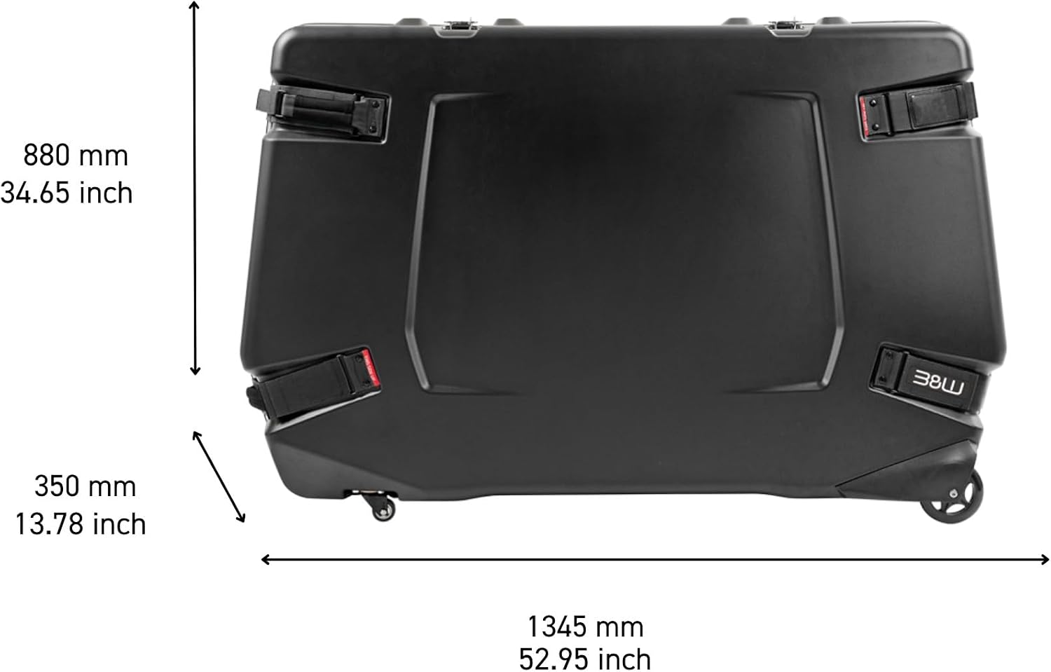 B&W Bike Case 2.0 Hard Shell Bike Travel Case - ABS Shell with Aluminum Rim - Road, Triathlon, Mountain Bikes up to 29 Inch - Frame Suspension