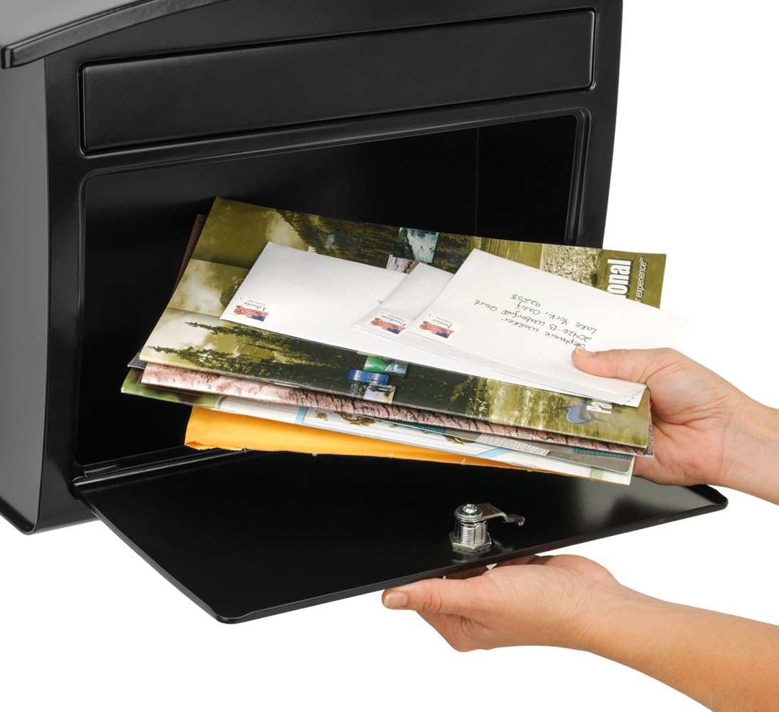Architectural Mailboxes Dal Rae Galvanized Steel, Locking, Wall Mount Mailbox, 2562B-10, Black, Medium Capacity