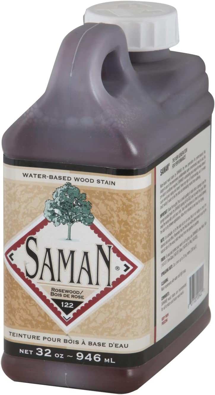 SamaN Interior Water Based Wood Stain - Natural Stain for Furniture, Moldings, Wood Paneling, Cabinets (Antique Walnut TEW-212-12, 12 oz)
