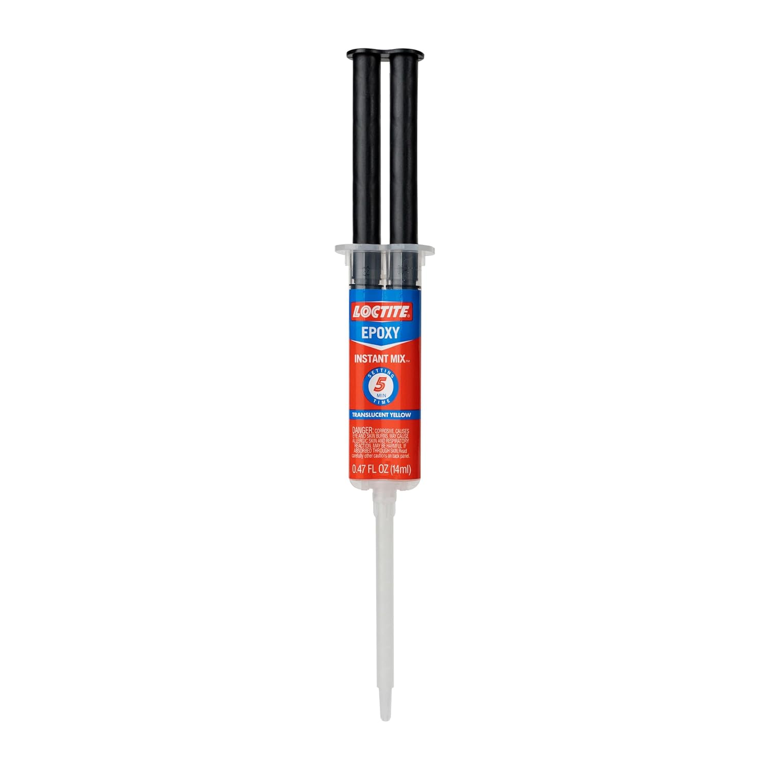 Loctite Epoxy Instant Mix, Translucent Yellow 5 Minutes, 0.47 fl oz Syringe, Pack of 2