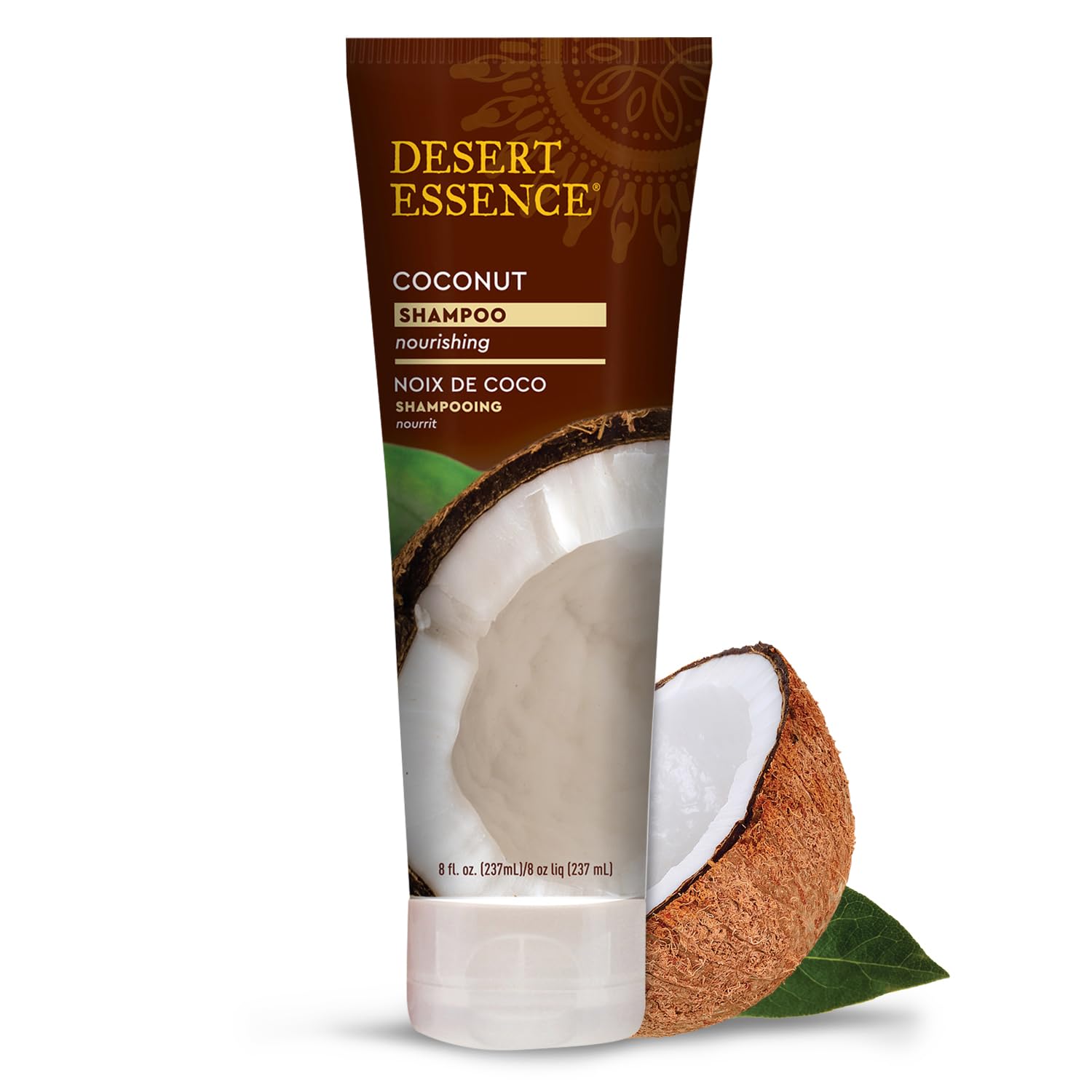 Desert Essence Coconut Shampoo for Dry Hair with Shea Butter, 8 fl oz | Deeply moisturizes, smooths frizz and restores softness