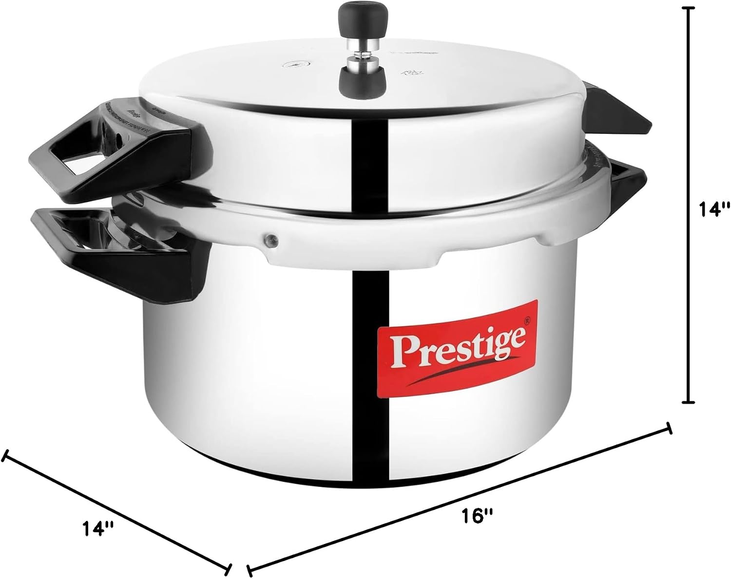 Prestige Popular Aluminum Pressure Cooker, 5 L, Silver