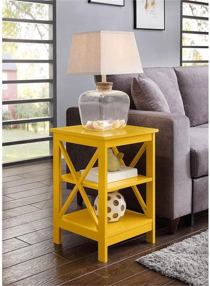 Convenience Concepts Oxford End Table 15.75" - Modern Living Room Table with Storage Shelves, Transitional Nightstand Side Table for Home Decor and Display, Espresso