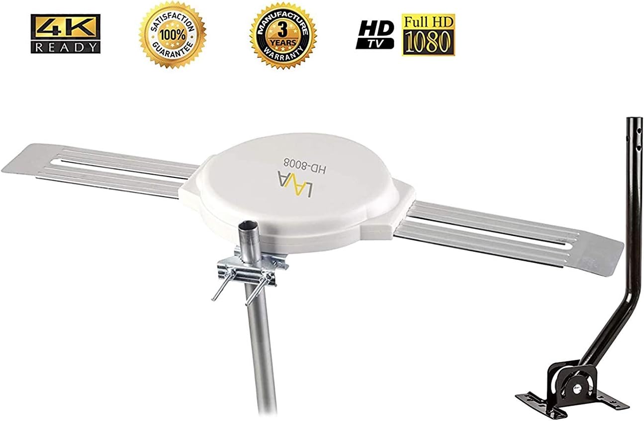 Lava Omnipro HD-8008 Omni-Directional HDTV Antenna 360 Degree - Attic or Roof Mount TV Antenna for Clear Reception, 4K 1080P (HD-8008_FBA)