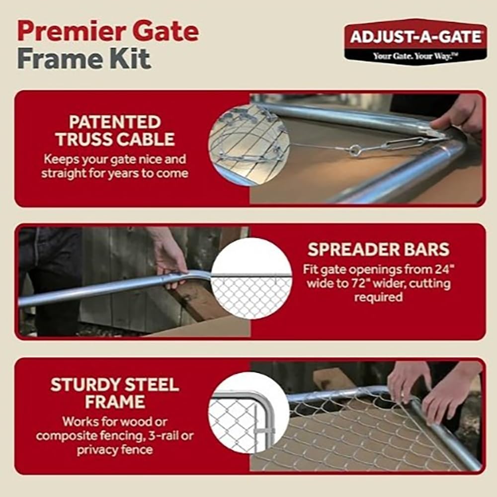 Fit-Right 5'H Adjustable Chain Link Gate Kit - Galvanized