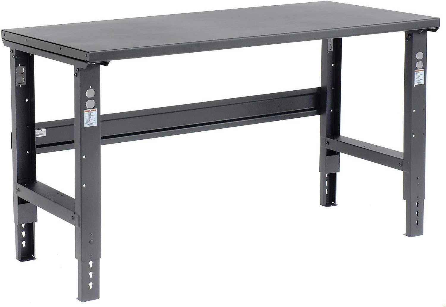 Global Industrial Adjustable Height Workbench C-Channel Leg, 60" W x 30" D