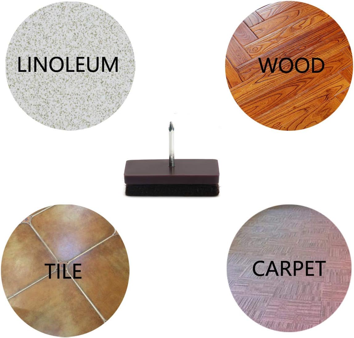 Furniture Felt Pads Nail-on Heavy Duty Felt Pad Chair Sliders Round Chair Leg Floor Protectors 1" Furniture Leg Protector 24 Pack