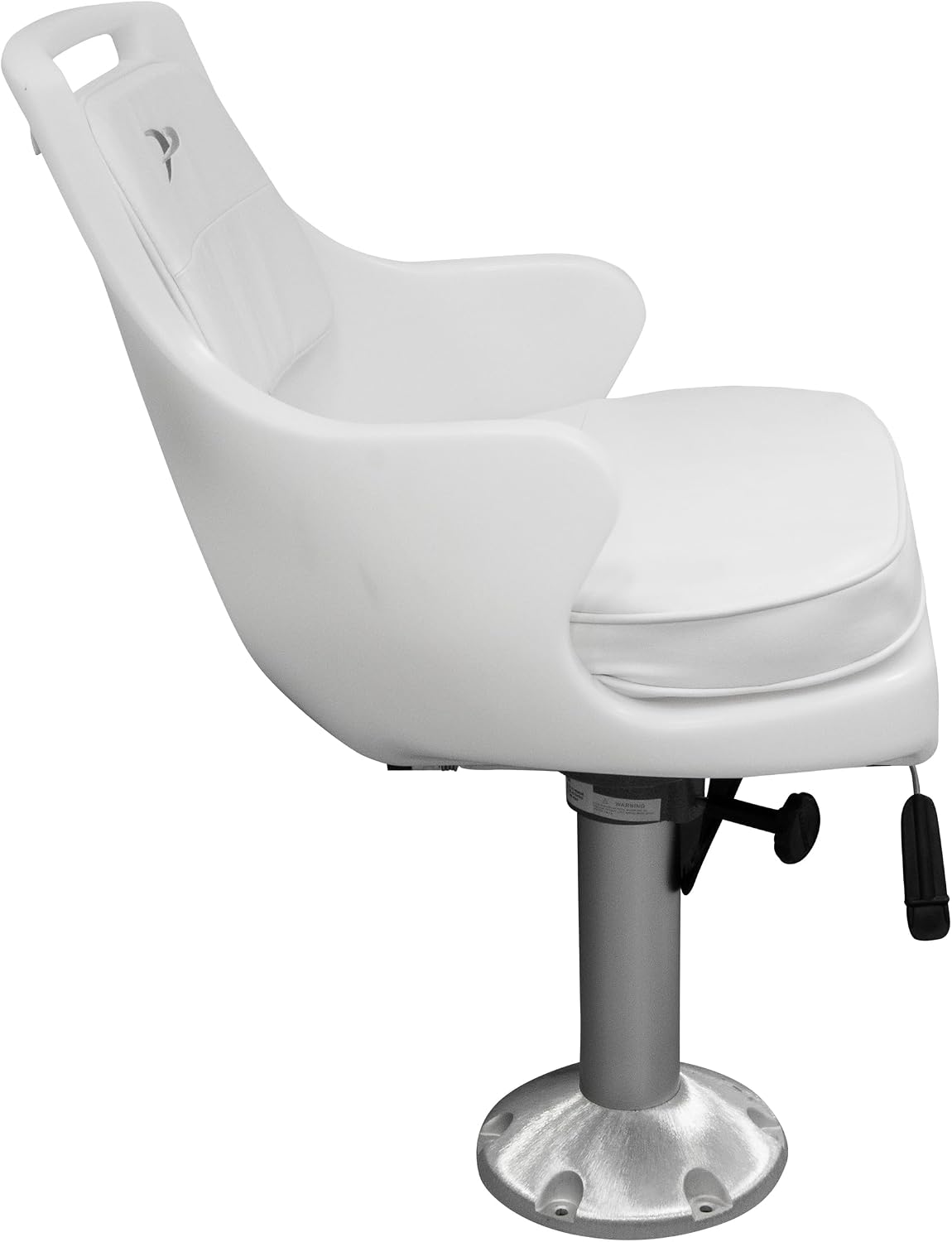 Wise 8WD015-710 Standard Pilot Chair with Cushions, Fixed Height Pedestal and Seat Slide | 28-oz marine vinyl snap-on cushions, 2-7/8 in aluminum post