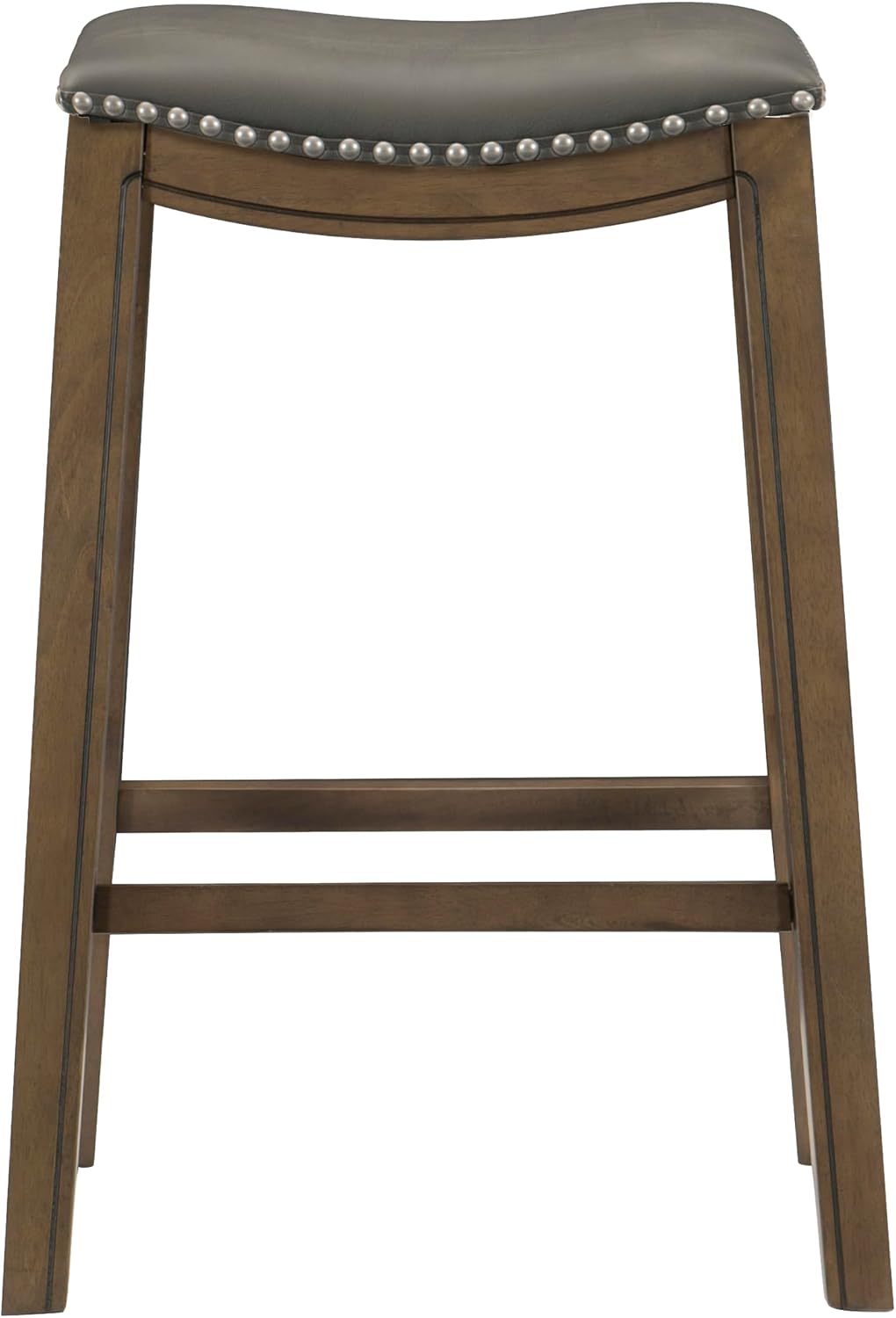 Lexicon Ordway Solid Wood Counter Height Stool - Saddle Kitchen Stool Counter Height Stools for Dining, Armless Chair Seating Options, Perfect for Casual Entertaining Spaces, 25" SH, Black