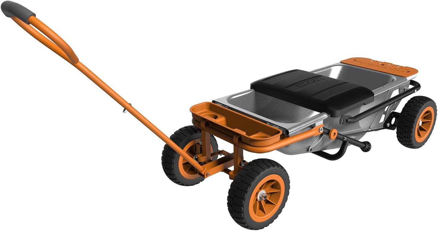 WORX Wheelbarrow Heavy Duty Dolly, 8-in-1 Aerocart Garden Cart, WG050 | lift 200 lbs like lifting 17 lbs; 8-in-1 versatility; smart 2-wheel design; heavy-duty durable construction