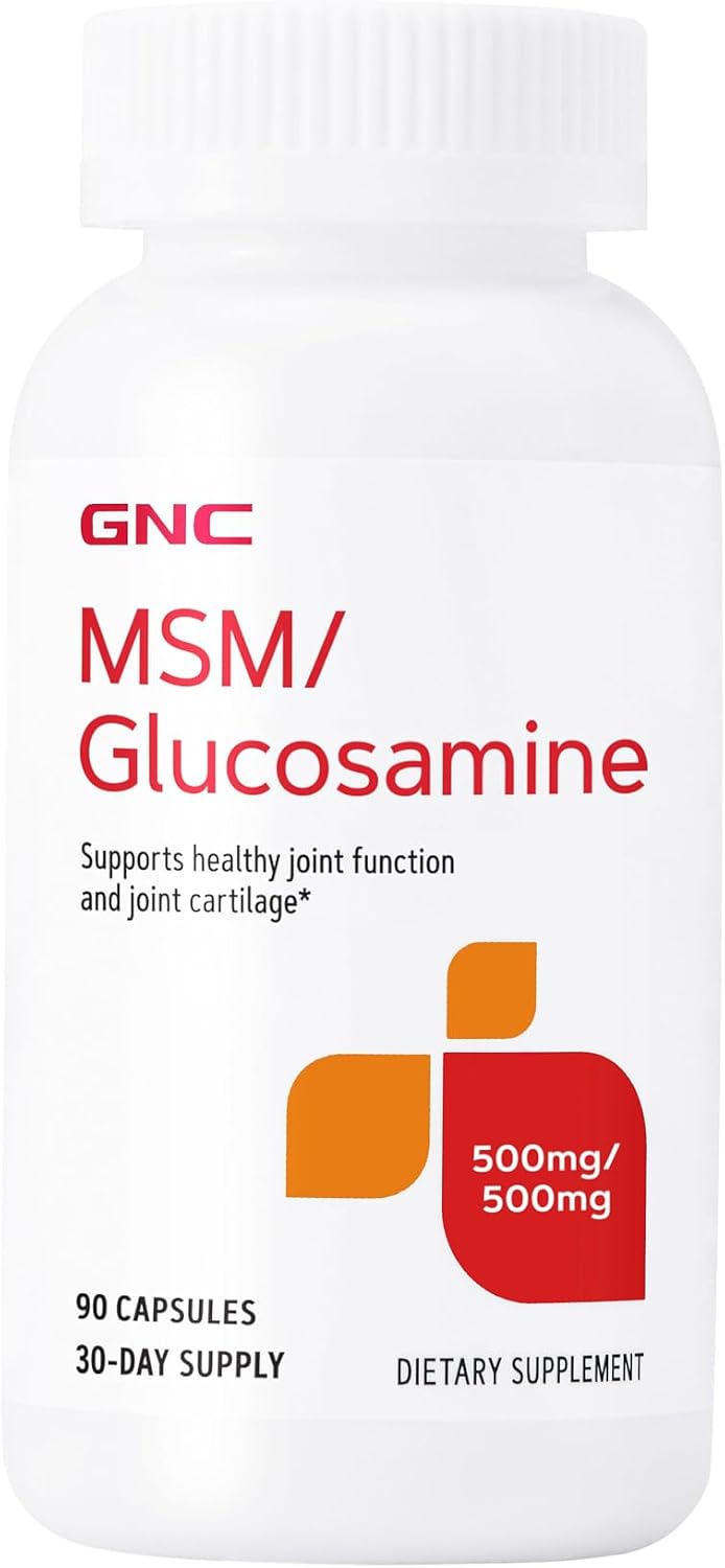 GNC MSM Glucosamine 500mg Supplement, Supports Healthy Joint Function, Supports Healthy Joint Cartilage