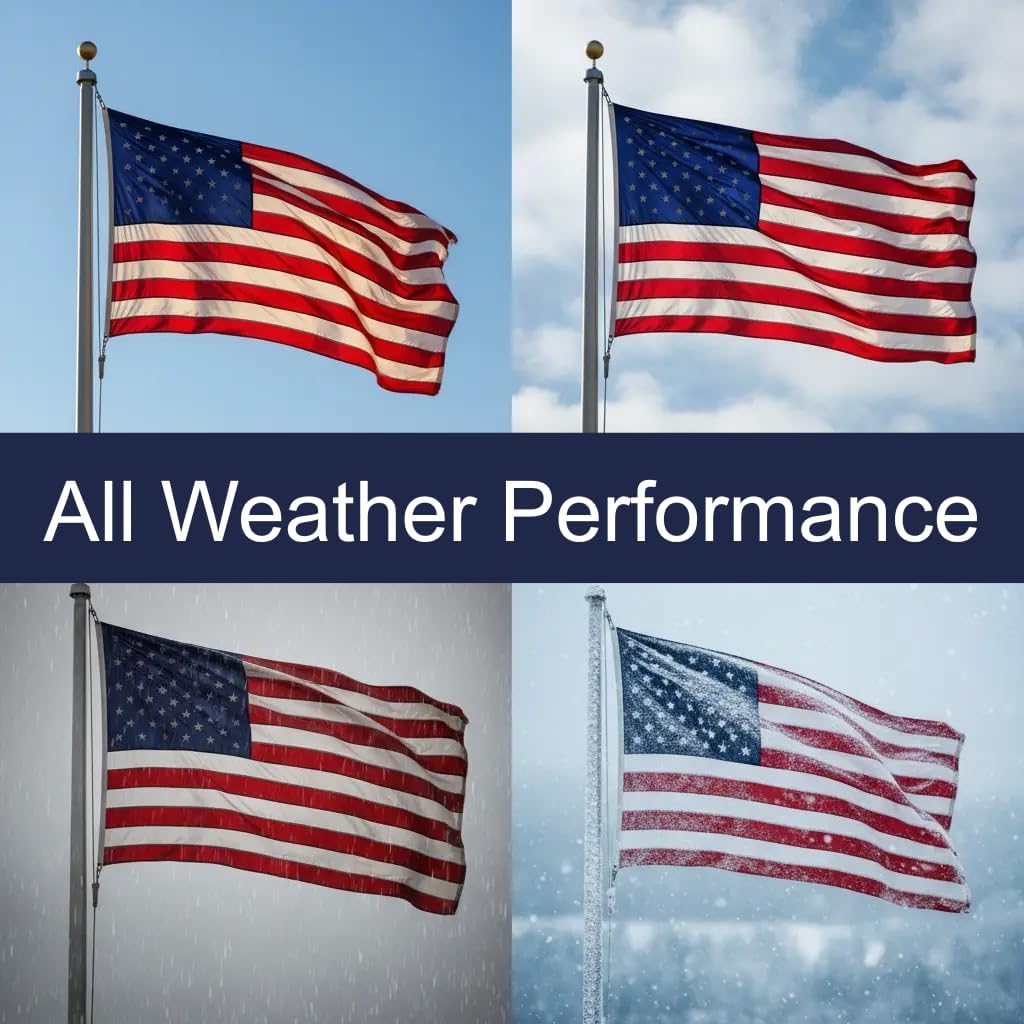 American Flag 4x6-100% Made In USA using Tough, Long Lasting Nylon Built for Outdoor Use, Featuring Embroidered Stars and Sewn Stripes plus Superior Quadruple Stitching on the Fly End